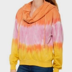NWT Young Fabulous & Broke Piper Cowl Neck Hoodie Sweatshirt Orange Sz M